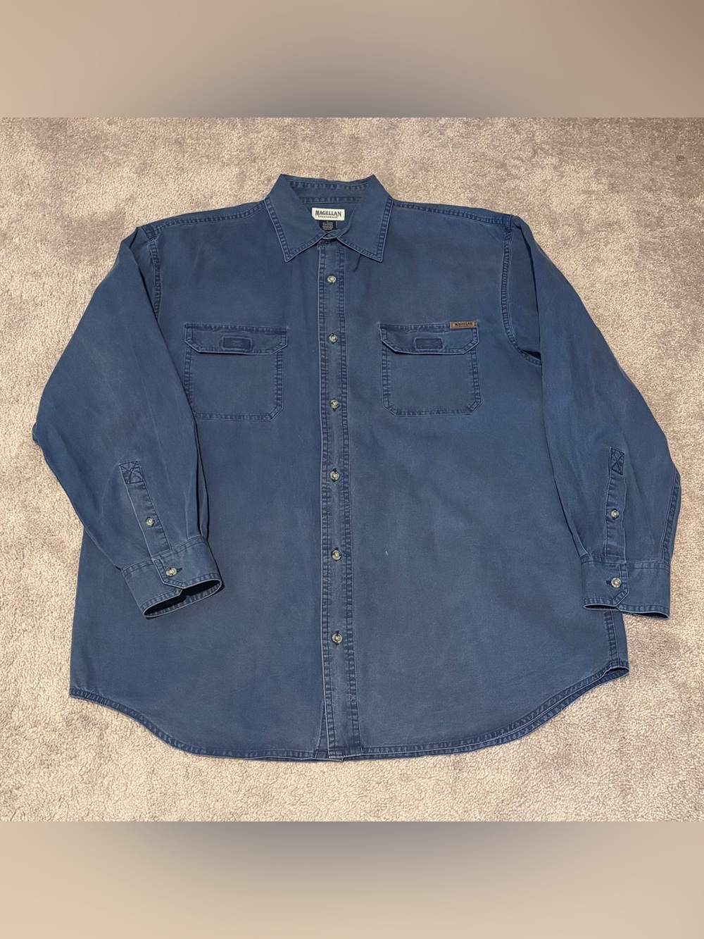 Magellan Sportswear Men’s Denim Style Button Down Shirt Size Large